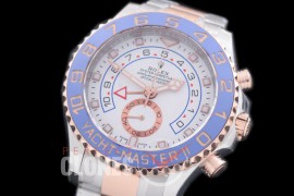 0 RLYM2-18K-102 Yachtmaster II 116681 SS/RG White A-7750/Mod to Calibre 4161