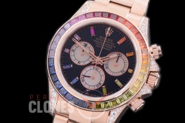 RLDUB00003 Daytona Everose Rainbow 116595 RBOW RG/RG Rose Gold Black A7750