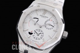 AP26120-101 Royal Oak Dual Time SS/SS White Asian Clone Calibre 2329