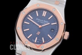 AP15202-123 Royal Oak Jumbo Automatic 15202 SS/RG Blue Asian 2813 