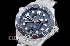 0 OM300M-002S 2018 Basel Seamaster Diver 300M SS/SS Black Asian Clone 8800 Free Nato Strap