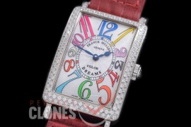 0 0 FMLI00301D Ladies Long Island SS/Diam/LE White Crazy Colours Swiss Quartz