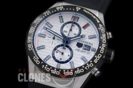 TGCH1-151R Carrera Heuer-01 Chronograph SS/RU White Jap OS 10 Quartz 