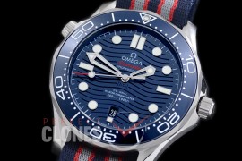 0 OM300M-003 2018 Basel Seamaster Diver 300M SS/NT Blue Asian Clone 8800