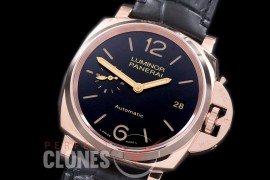 PN90801 Luminor Due Oro Rosso 38mm 3 Days RG/LE Black FU Limited Edition VS OPXXXIV 