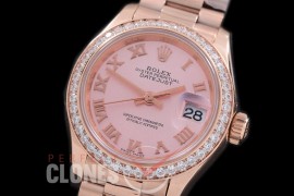 R28DJR-625D 279135RBR Datejust Ladies 28mm Fluted/President RG/RG Rose Roman ETA 2671