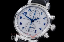 IWDV-041 YLF Da Vinci Chronograph iW393402 Sport for Good Foundation SS/LE White/Blue A-7750