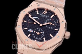 AP26120-107 Royal Oak Dual Time RG/RG Black Asian Clone Calibre 2329