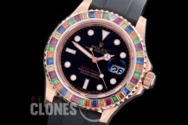 RYMENR00972 GMF 904L Steel YM 116695SATS Everose/Gem Set Rainbow Bez Men RG/RU Black SA 3135