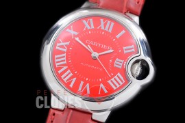 0 0 CARBA-33-203L V6F Ballon de Cartier Midsize 33 SS/LE Red Miyota NL05 Mod to Cali 076