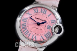 0 0 CARBA-33-202L V6F Ballon de Cartier Midsize 33 SS/LE Pink Miyota NL05 Mod to Cali 076