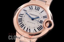 0 0 CARBA-33-231S V6F Ballon de Cartier Midsize 33 RG/RG White Miyota NL05 Mod to Cali 076