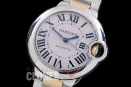 0 0 CARBA-33-212S V6F Ballon de Cartier Midsize 33 SS/YG MOP Pink Miyota NL05 Mod to Cali 076