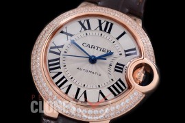 0 0 CARBA-33-231LD V6F Ballon de Cartier Midsize 33 RG/LE White Miyota NL05 Mod to Cali 076