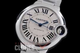 0 0 CARBA-33-201S V6F Ballon de Cartier Midsize 33 SS/SS White Miyota NL05 Mod to Cali 076