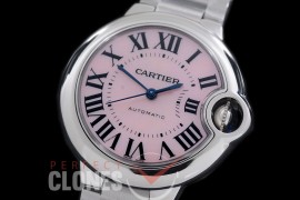 0 0 CARBA-33-205S V6F Ballon de Cartier Midsize 33 SS/SS MOP Pink Miyota NL05 Mod to Cali 076