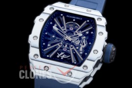 RM012-01-125 RM012 Tourbillon White/Dark Blue NTPT/RU Black Skeleton Customized Movt