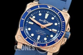 0 0 0 BR03-92-057 BR03-92 Diver RG/RU Blue Miyota 9015 