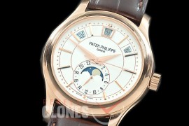 PP-5205-161 GRF 5205 V2 Annual Calendar / Moon Phase Complications RG/LE White Asian Clone Calibre 324 S QALU24H/206 Movement 