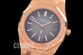 AP16202-112 ZF Royal Oak Jumbo Extra Thin Automatic 16202BA RG/RG Smoked Grey Asian Clone Calibre 7121 