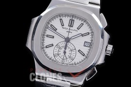 PP-5980-101S PPF Nautilus 5980 Chronograph SS/SS White Asian Clone Calibre CH28-520 C