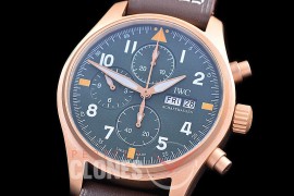 0 0 0 0 0 IWP00088B ZF Pilot Chronograph 387902 Spitfire Bronze Limited Edition BR/LE Grey A-7750