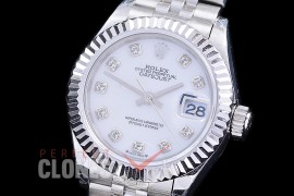 R28DJS-2R-117J BP 2023 Datejust 28mm Ladies 279174 SS/SS Fluted/Jubilee MOP White Diam Eta 2671