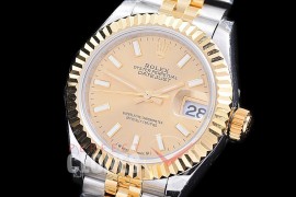 R28DJT-2R-105J BP 2023 Datejust 28mm Ladies 279173 SS/YG Fluted/Jubilee Gold Sticks Eta 2671