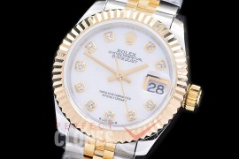 R28DJT-2R-117J BP 2023 Datejust 28mm Ladies 279173 SS/YG Fluted/Jubilee MOP Whte Sticks Eta 2671