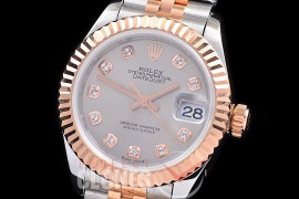 R28DJTR-2R-113J BP 2023 Datejust 28mm Ladies 279171 SS/RG Fluted/Jubilee Dark Rhodium Grey Diam Eta 2671