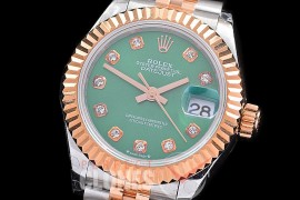 R28DJTR-2R-116J BP 2023 Datejust 28mm Ladies 279171 SS/RG Fluted/Jubilee Green Diam Eta 2671