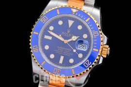 RLST00602W KF 904L Steel/18K Wrapped Gold Submariner 116613LB SS/YG Blue SH 3135