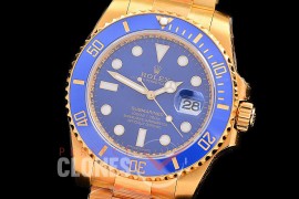 RLSF00602W KF 904L Steel/18K Thick Wrapped Gold Submariner 116618LB YG/YG Blue SH 3135