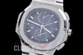 PP-5990-103S PPF Nautilus 5990 Travel Time Chronograph SS/SS Blue Asian Clone Calibre CH28-520 C
