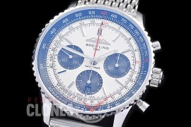 BLNV-B01-43-102 ANF/OXF Navitimer B01 Chronograph 43mm SS/ME Silver Sticks A-7750 