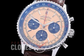 BLNV-B01-43-106L ANF/OXF Navitimer B01 Chronograph 43mm SS/LE Rose Salmon Sticks A-7750 