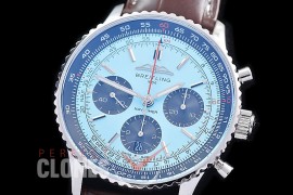 BLNV-B01-43-104L ANF/OXF Navitimer B01 Chronograph 43mm SS/LE Light Blue Sticks A-7750 