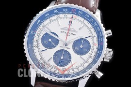 BLNV-B01-43-102L ANF/OXF Navitimer B01 Chronograph 43mm SS/LE Silver Sticks A-7750 