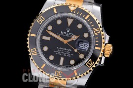 0 0 0 0 0 0 RLST00251 Clean-F 904L Steel Submariner 116613LN SS/YG Black VR 3135