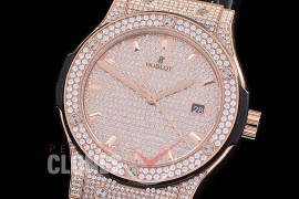 0 0 0 HBFS-38-0026D2 ANF/OXF Classic Fusion Ladies 38mm RG/DIAM/LE Diam Asian Clone 2892 - Real Diamonds 