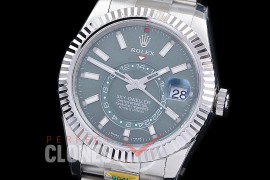 0 0 0 0 RSKDS00014 ZF 904L Steel 326934 SkyDweller SS/SS Mint Green Sticks ZF 9002 - 72 Hours Reserve Movement