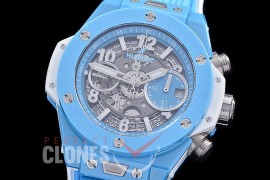 0 0 0 0 0 HB45-125 ZF Big Bang Sky Blue Limited Edition Unico CER/RU Black/Sky Blue Skeleton A-7750 