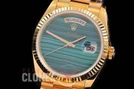 0 0 0 0 0 R36DDF-242 RF 128238 DayDate YG/YG Fluted/President Green Malachite Asian Clone HZ-2834