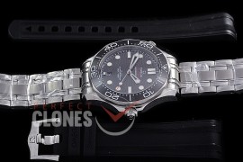 0 0 0 0 0 OM300M-071S ANF/OXF Seamaster Diver 300M SS/SS Black Asian 2824 Mod 8800 Free Rubber Strap 