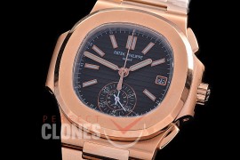 PP-5980-126S PPF Nautilus 5980 Chronograph RG/RG Black Asian Clone Calibre CH28-520 C