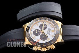 0 0 0 RLDF-4130-876R QF 904L Steel Daytona 116518LN YG/CER/RU White Numeral 4130 Superclone - 72 Hours Power Reserve 