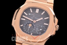 PP-5712-008S PPF V2 Nautilus 5712/1R Date/Moon Phase Power Reserve RG/RG Brown Asian Clone Calibre 320 PS IRM C LU 