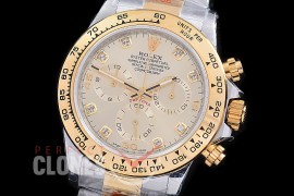 0 0 0 RLDT-4130-855W QF V3 904L Steel Daytona 116523 SS/YG Gold Diamonds 4130 Superclone - 72 Hours Power Reserve Movement / Extra Weighted 