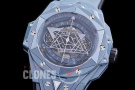 HB-SB2-124 BBF Big Bang Sang Bleu II 45mm Chronograph CER/RU Matt Blue A-7750 Modified