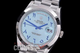 R40DDS00407S BP Daydate 40mm 228239 SS/SS Smooth Bez Ice Blue Arabic Special Edition A-2836
